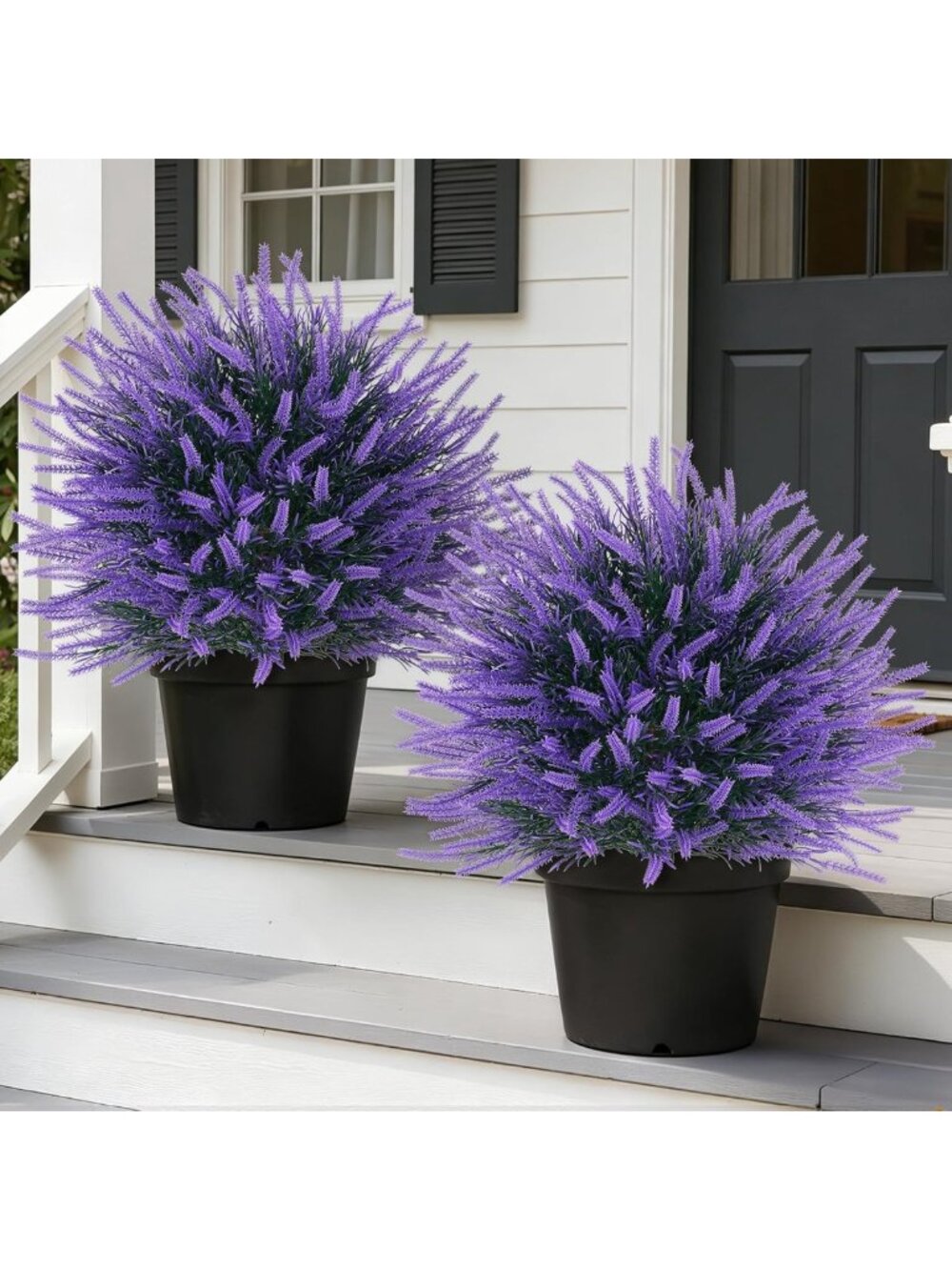 2 Pack UV Resistant Faux Lavender Topiary Balls for Garden Patio Decor